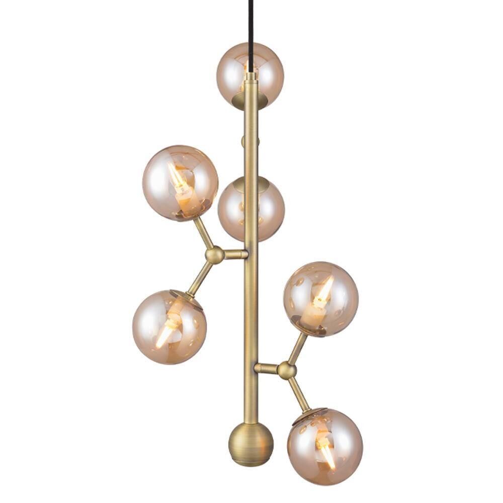 Suspension Vertical Atom en Laiton Antique