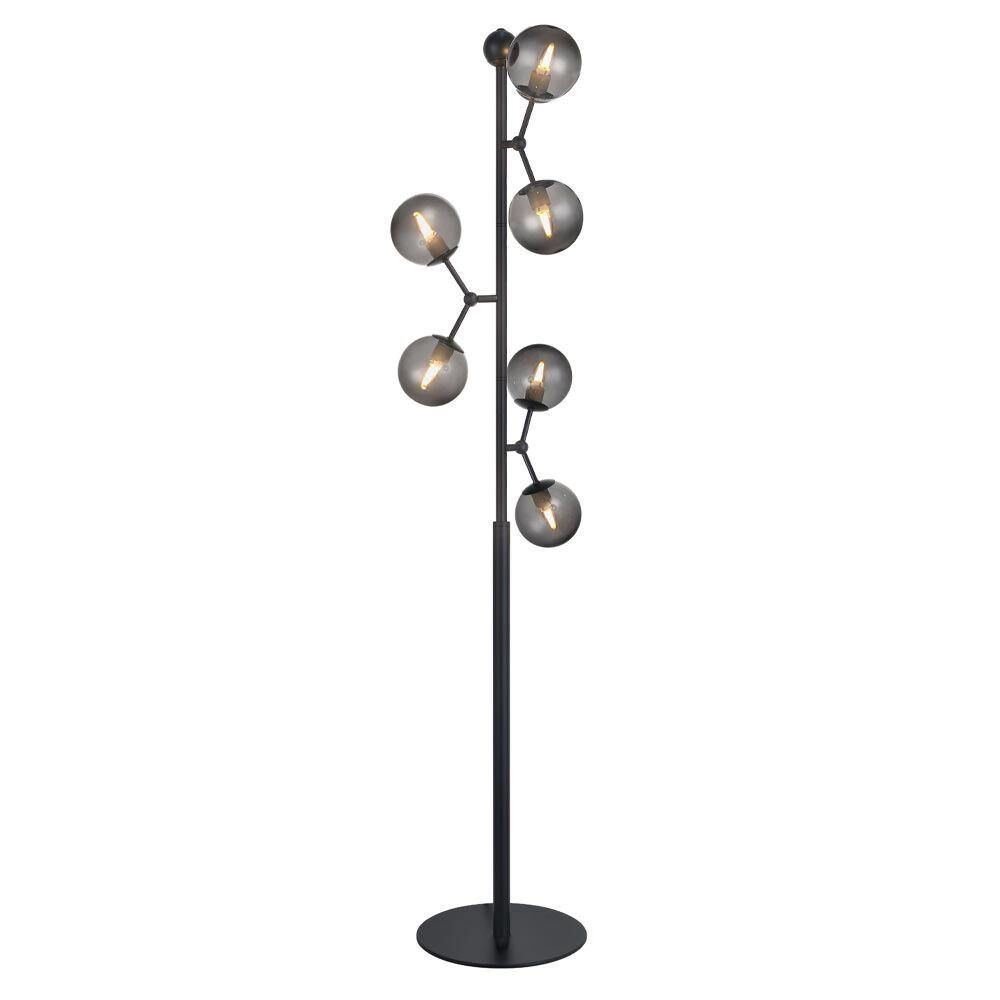 Atom Golvlampa R&ouml;kf&auml;rgad/ Svart