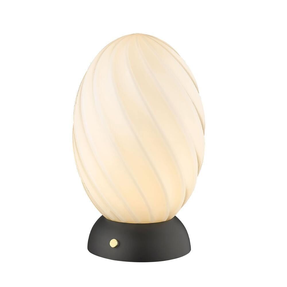 Twist Oval Bordlampe Opal/ Sort