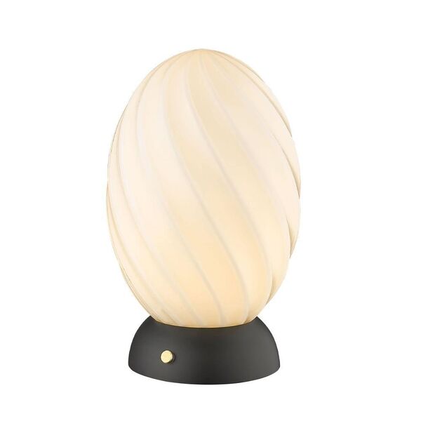 Twist Oval Bordlampe Opal/ Sort
