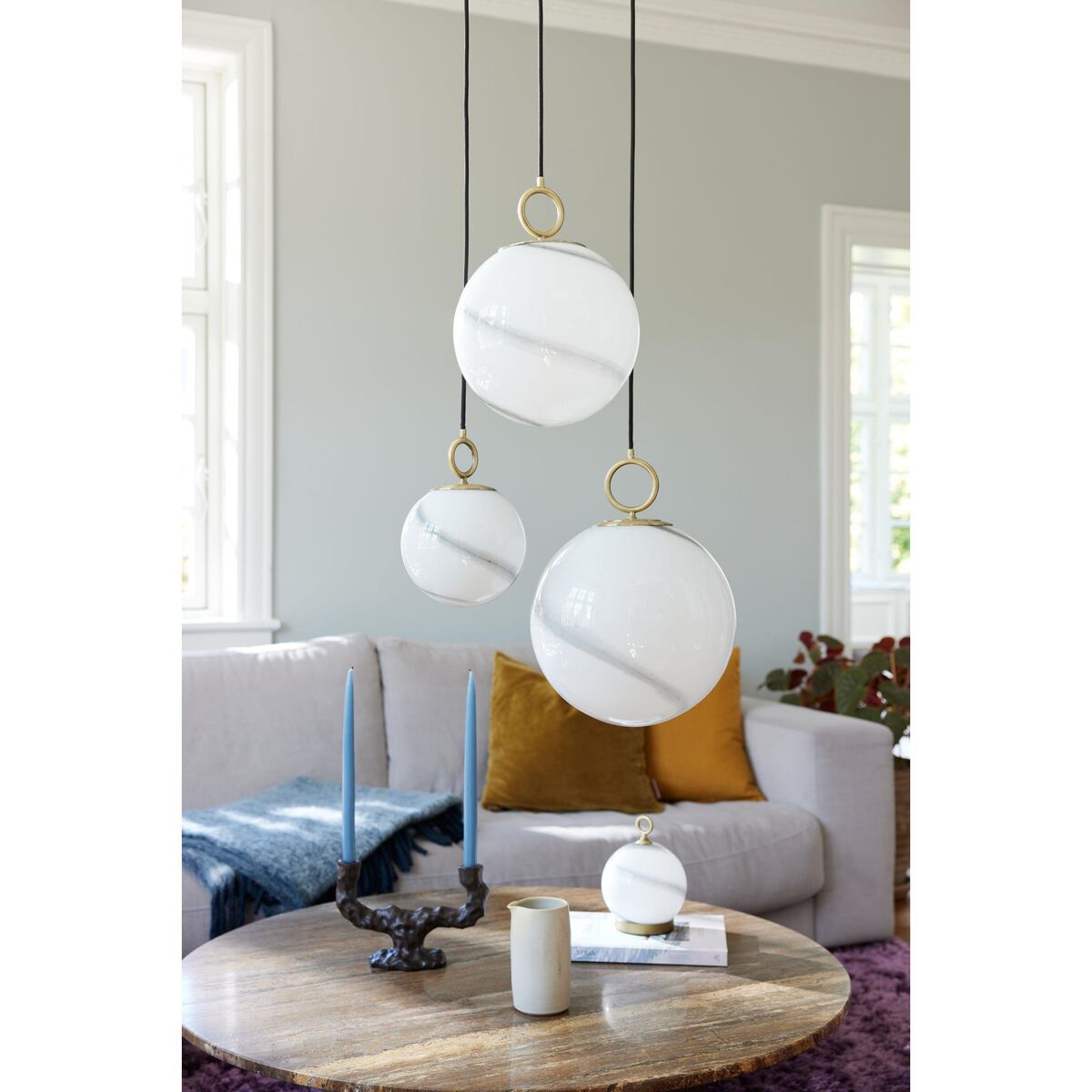 Lampa Wisząca Stockholm Ø25 Marmurowo-zielony