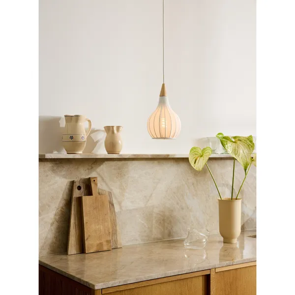 Drops Textile Pendant Ø17 White