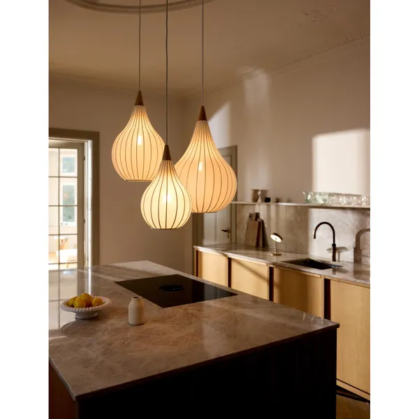 Drops Textile Pendel Ø23 Hvid