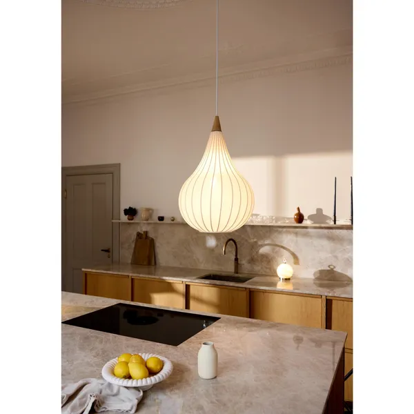 Drops Textile Pendel Ø38 Hvid