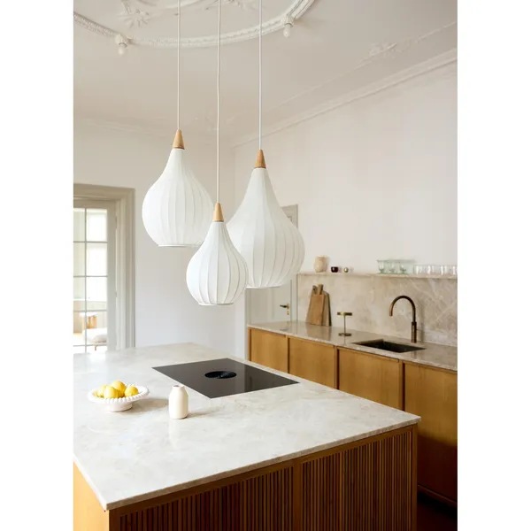 Drops Textile Pendel Ø38 Hvid