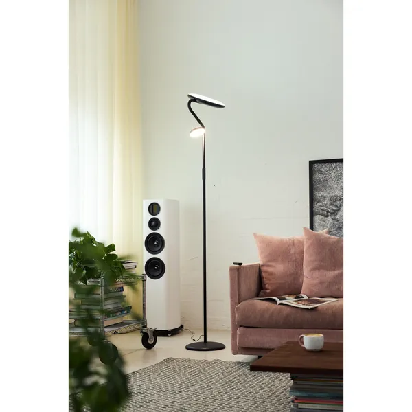 Slim Uplight Gulvlampe Sort