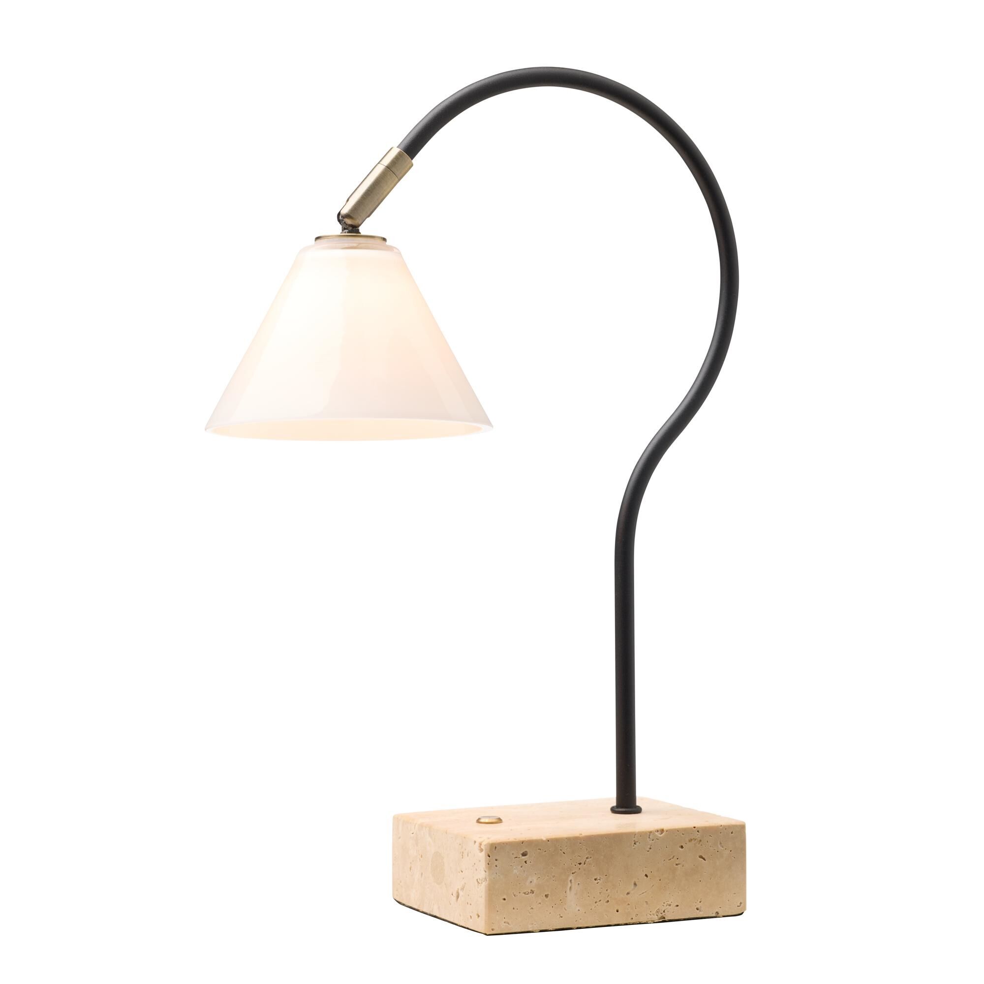 Question Bærbar Lampe Sort/ Antikk Messing/ Opal
