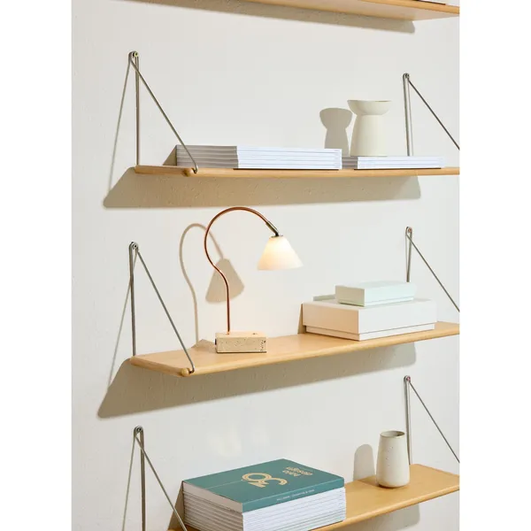 Question Bærbar Lampe Sort/ Antikk Messing/ Opal