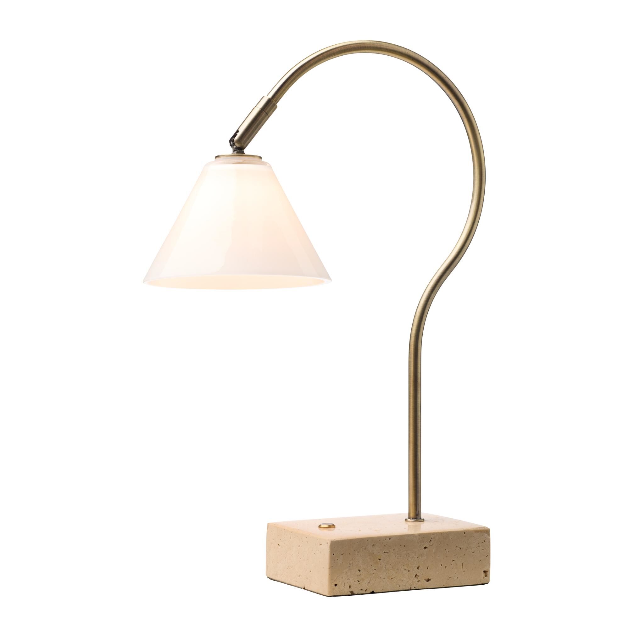 Question Bærbar Lampe Antikk Messing/Opal