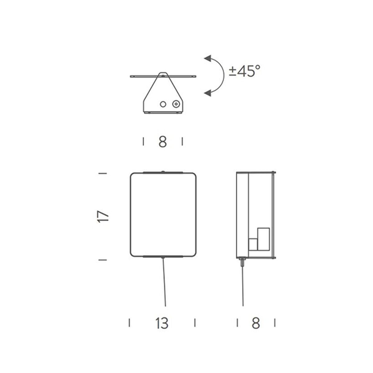 Applique À Volet Pivotant Væglampe E14 Hvid/Aluminium