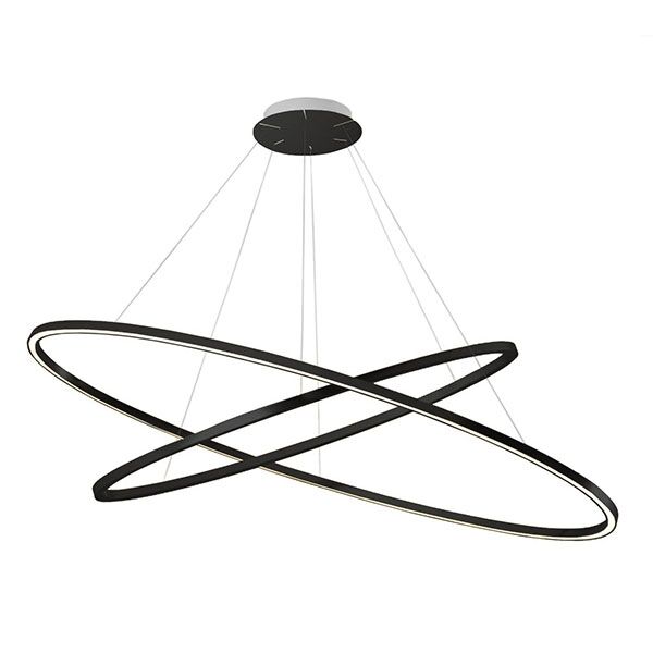 Ellisse Dubbla Taklampa Svart/ Vit 3000K
