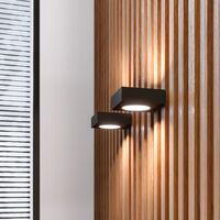 Fix Double Væglampe Up/Downlight Mat Sort