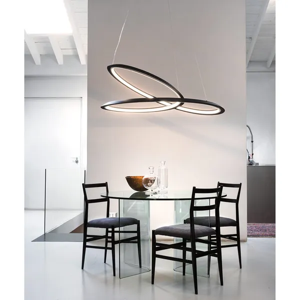 Kepler Lampadario Downlight Nero 3000K