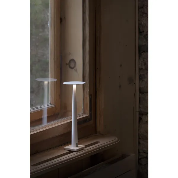 Portofino Table Lamp White/ Travertine