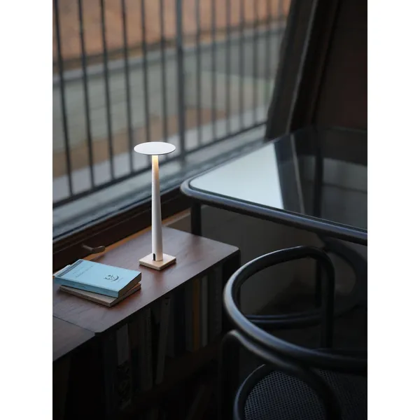 Portofino Table Lamp White/ Travertine