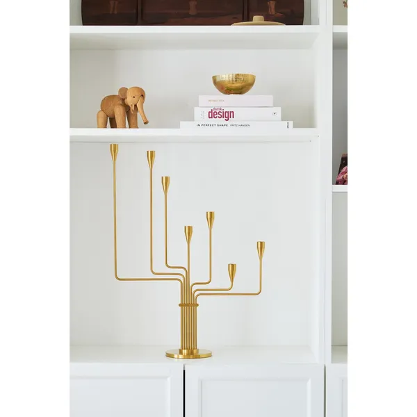 Chariot Candlestick H63 Brass