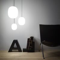 Superæg 150P Pendel Opal med Sort Ledning
