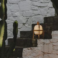 Cestita Batería Lámpara de Mesa Portátil Plástico Blanco