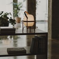 Cestita Batería Lámpara de Mesa Portátil Plástico Blanco