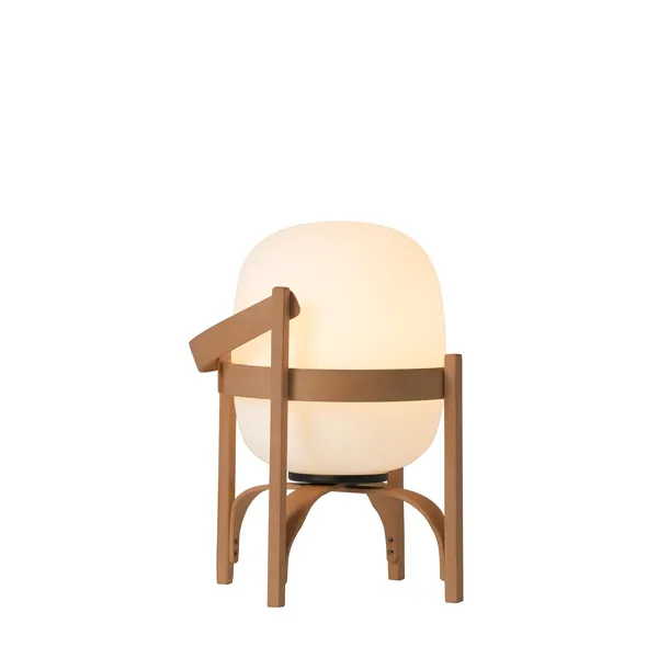 Cestita Batería Lámpara de Mesa Portátil Cristal Blanco