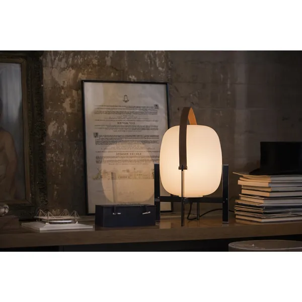 Cesta Metálica Tischlampe M. Ledergriff