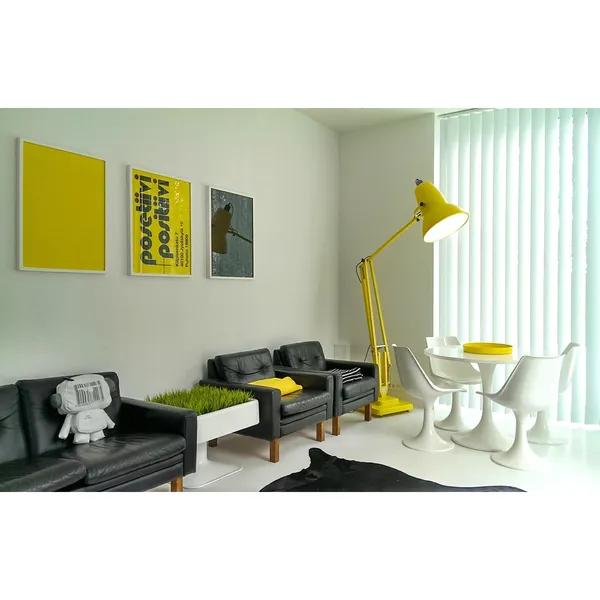 Original 1227 Giant Lampada Da Terra Giallo Cedro