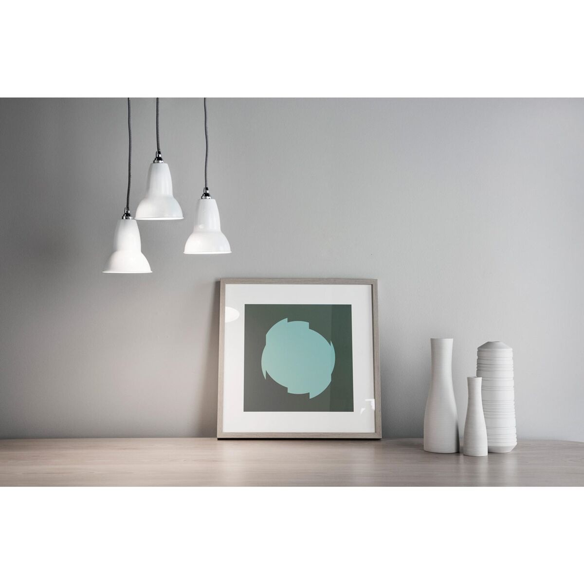 Original 1227 Mini Ceramic Cluster Pendant Pure White (3x Pendants + 1x Ceiling Rose Kit)