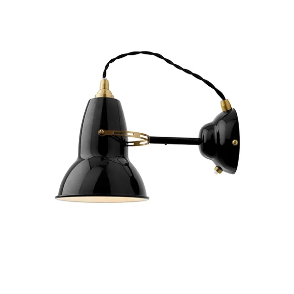 Original 1227 Brass Wall Light Jet Black