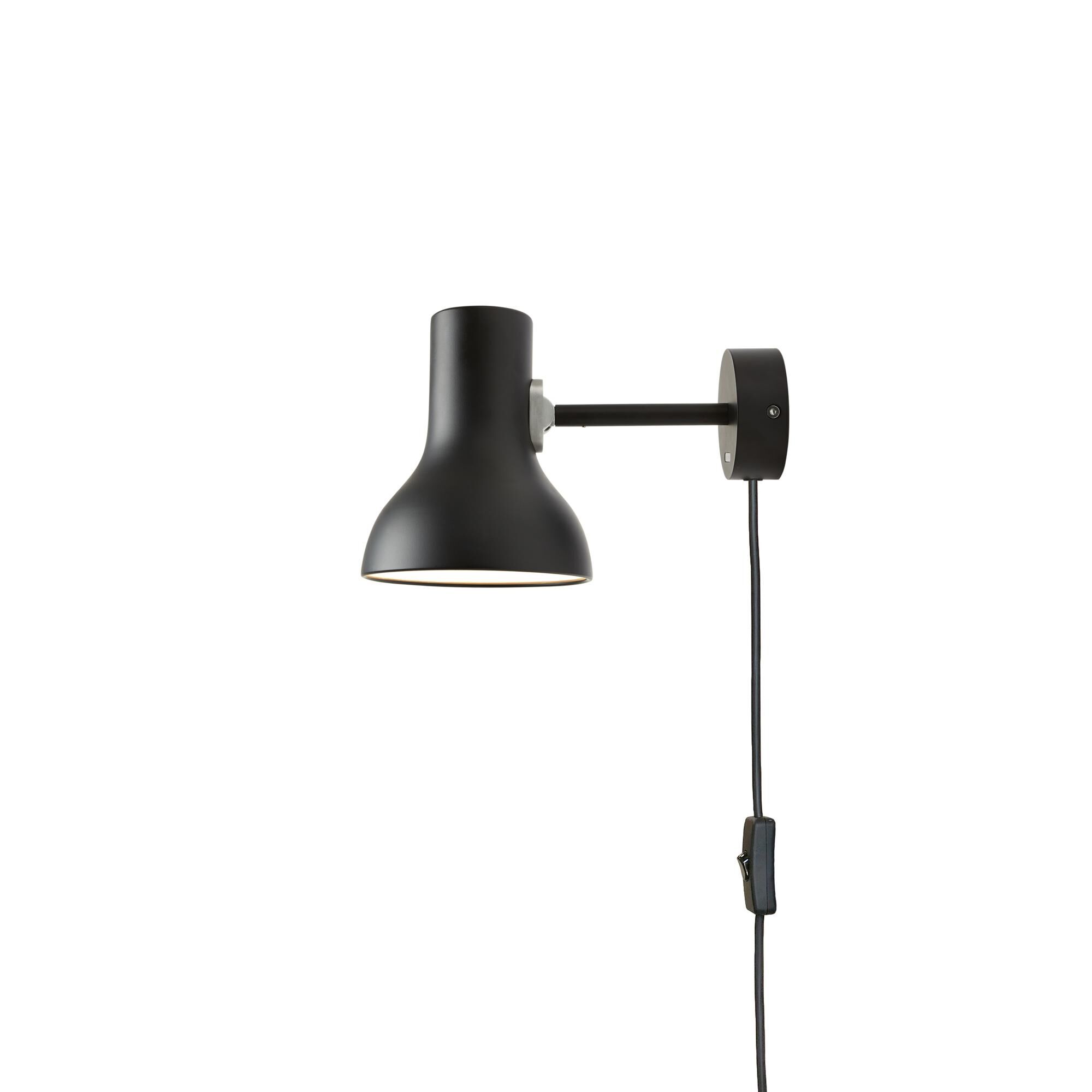 Type 75 Mini Wandlampe mit Kabel Pechschwarz