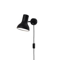 Type 75 Mini Væglampe Med Kabel Jet Black