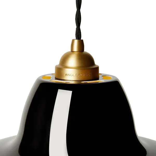 Original 1227 Brass Midi Wide Pendant Jet Black