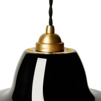 Original 1227 Brass Midi Wide Pendant Jet Black