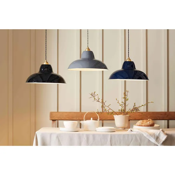 Original 1227 Brass Midi Wide Pendant Jet Black