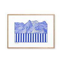 Papercut 04 Blue 50x70 Poster