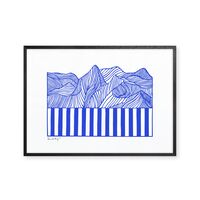 Papercut 04 Blue 50x70 Poster