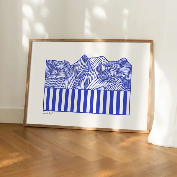 Papercut 04 Blue 50x70 Poster