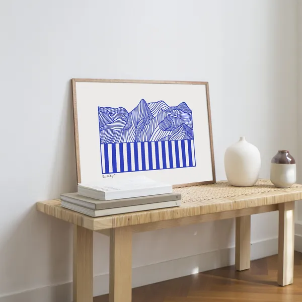 Papercut 04 Blue 50x70 Poster