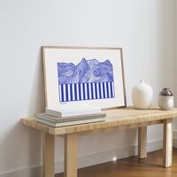 Papercut 04 Blue 50x70 Poster
