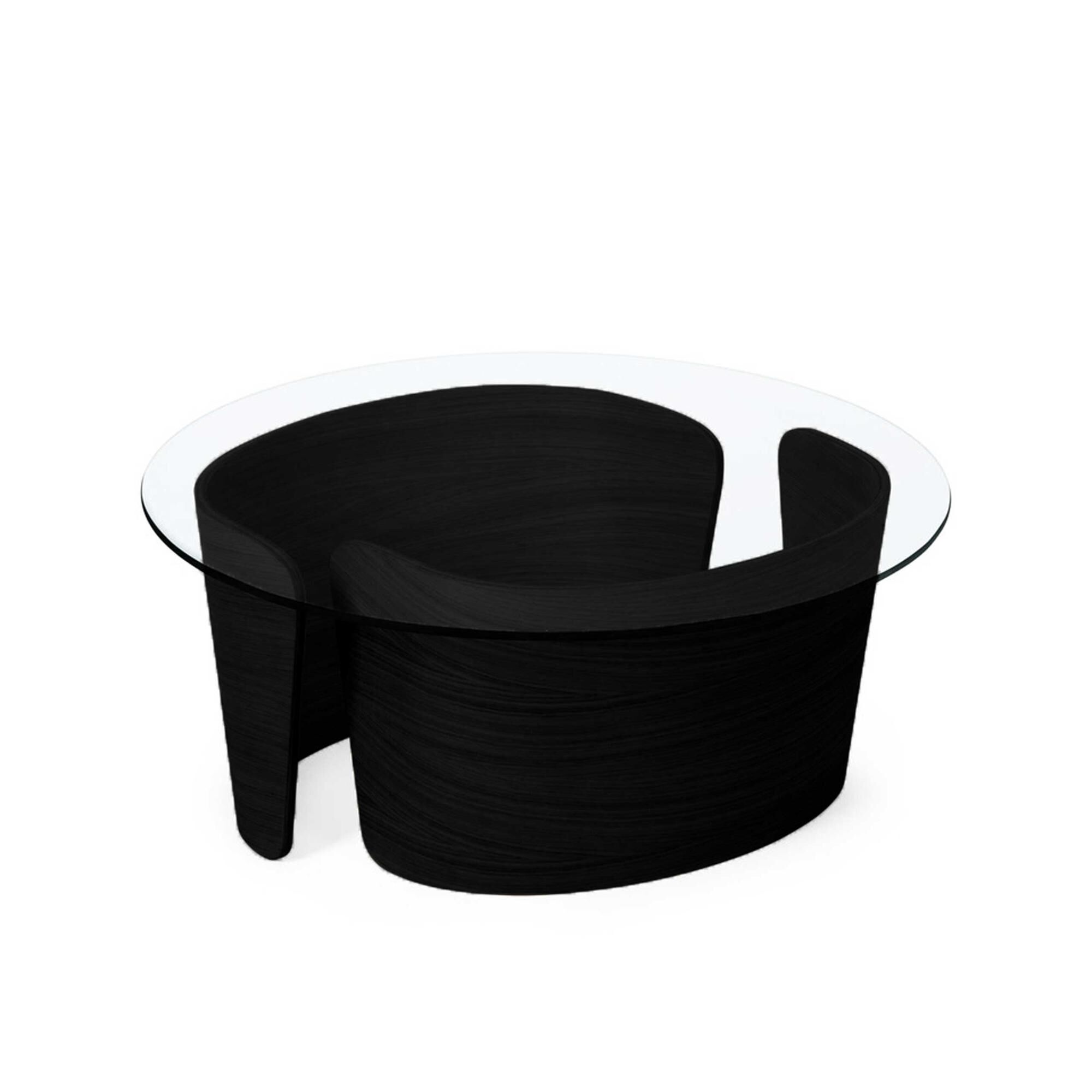 No 7 Lounge Coffee Table Ø70 Lav Sort Eik/Glass