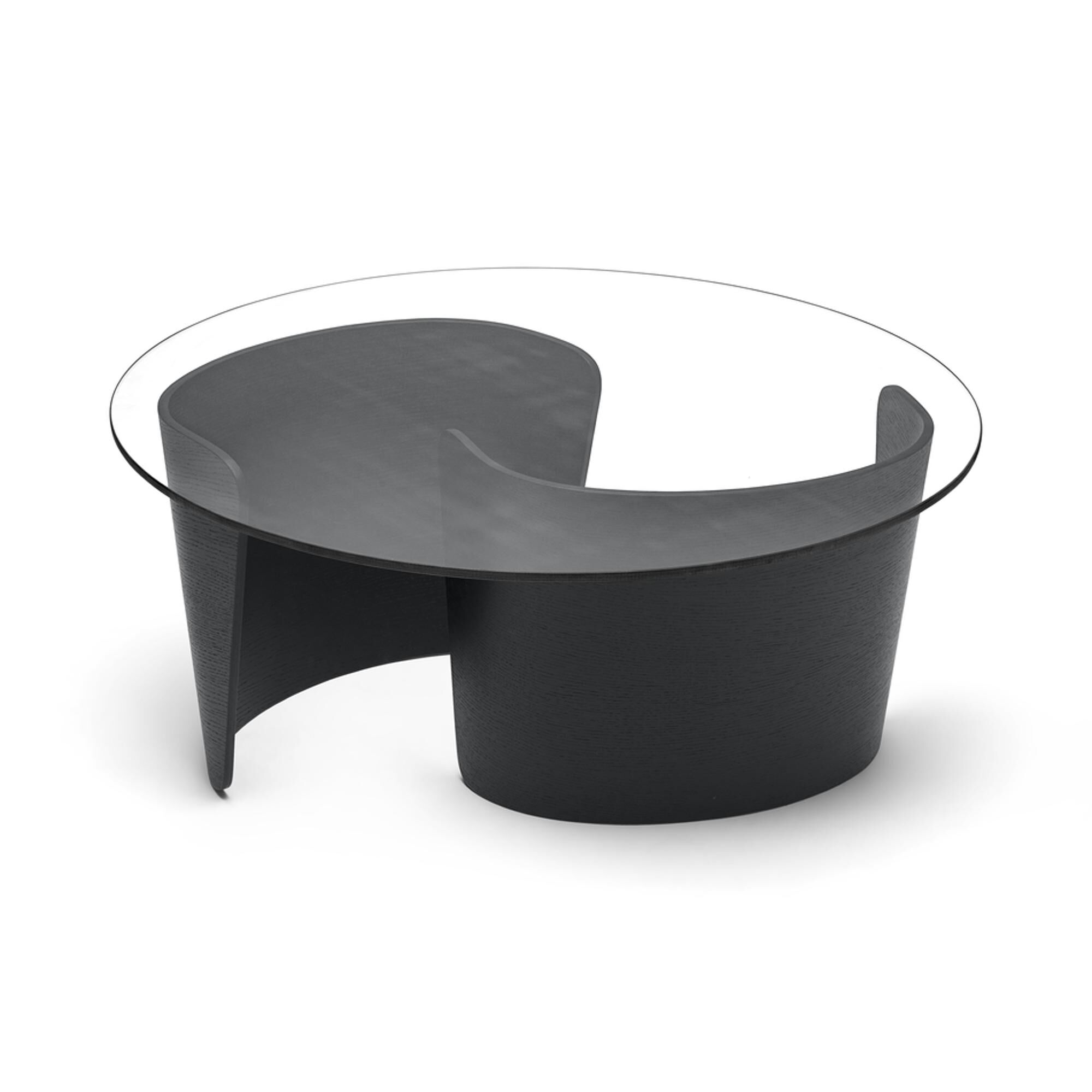 No 7 Lounge Sofabord Ø90 Lav Sort Eg/Glas