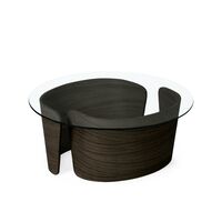 Donker geolied eikenhout, glas