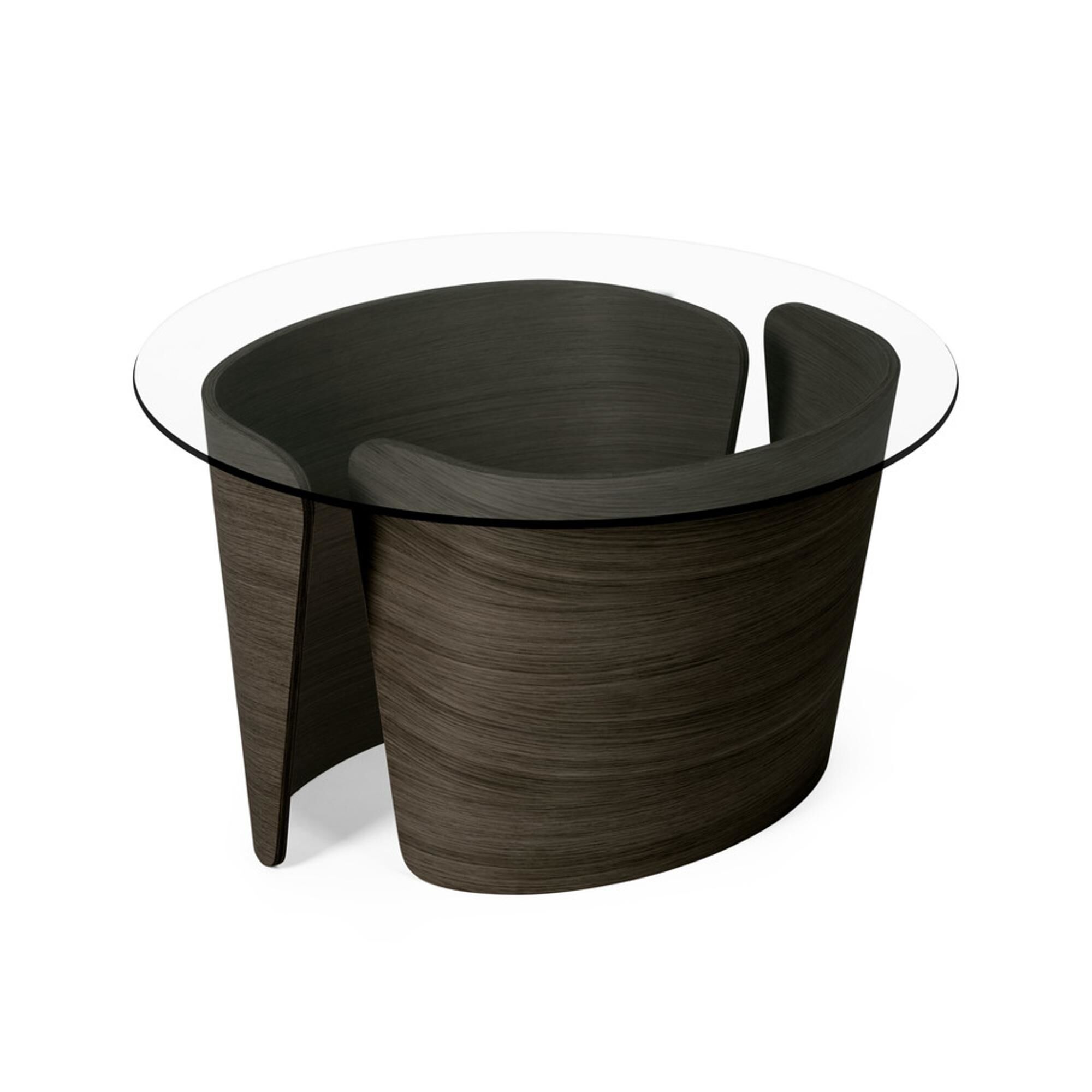 No 7 Lounge Salongbord Ø70 Høy ​​Mørk Oljet Eik/Glass