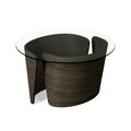 Dark oiled oak, glass