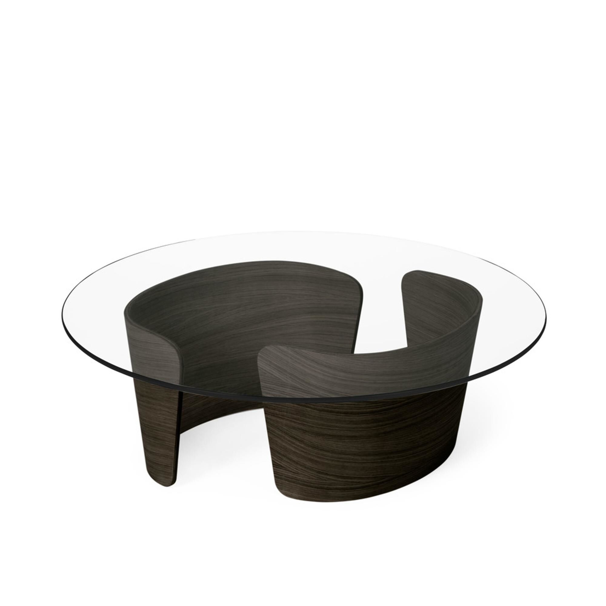 No 7 Lounge Coffee Table Ø90 Lav Mørk Oljet Eik/Glass