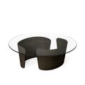 Donker geolied eikenhout, glas