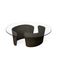 Donker geolied eikenhout, glas