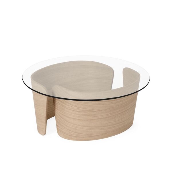 No 7 Lounge Coffee Table Ø70 Hvit Hvitoljet Eik/Glass