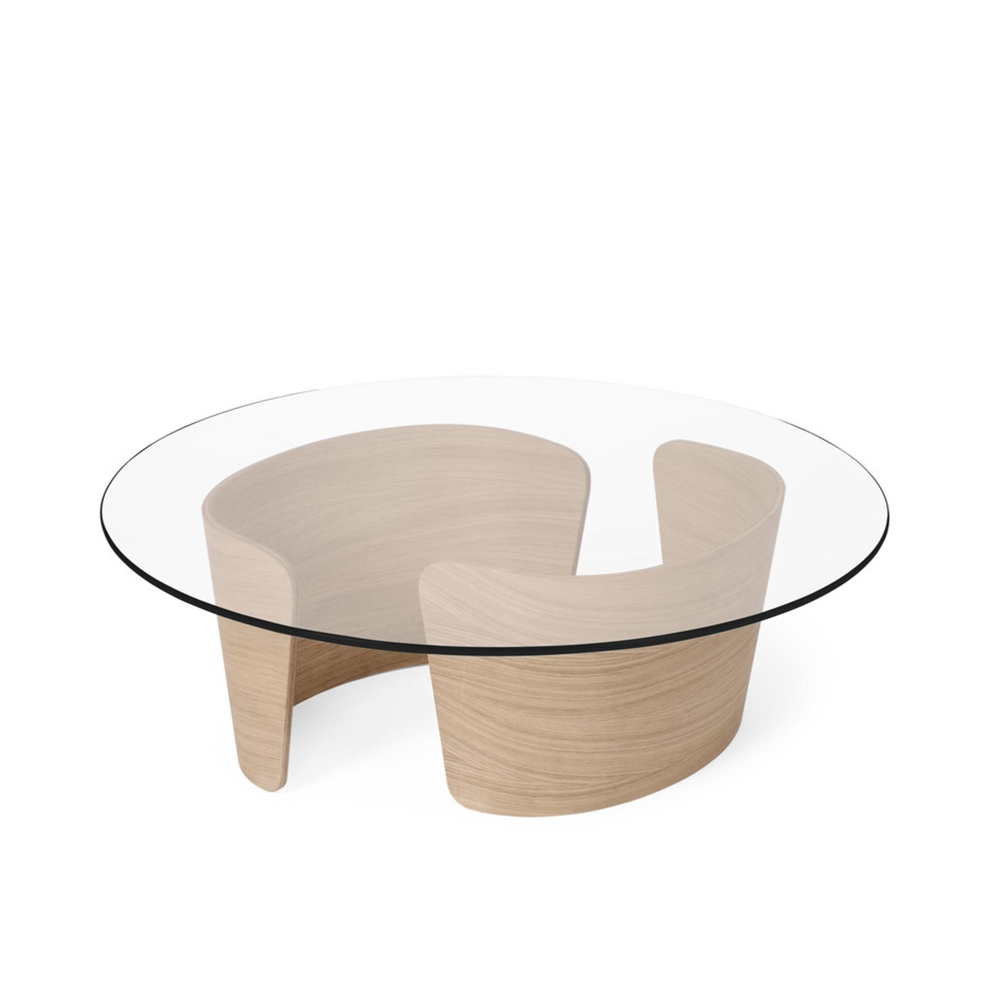 No 7 Lounge Coffee Table Ø90 Hvit Hvitoljet Eik/Glass