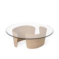 Wit geolied eikenhout, glas