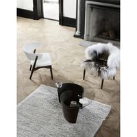 No 7 Lounge Coffee Table Ø90 High White Oiled Oak/Glass